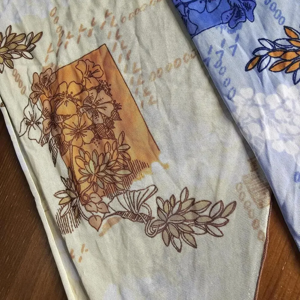 Set of Two Vintage Floral Printed Scarves